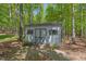 A storage shed with double doors, providing ample space for tools and equipment at 6614 Chantilley Place, Bahama, NC 27503