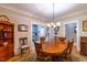 Dining Room with hardwood floors and traditional furnishings with views to the kitchen at 7308 York, Mebane, NC 27302