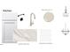 Detailed kitchen finishes include white shaker cabinets and calacatta beltish gold countertops, enhancing the design at 1021 Azalea Garden Cir, Raleigh, NC 27603