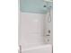 Shower with an acrylic shower stall and shower head is featured in this bright bathroom at 107 Piquot Dr, Louisburg, NC 27549