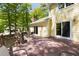 Inviting outdoor back deck with seating area, perfect for entertaining and enjoying the wooded views at 109 Bessemer Pl, Durham, NC 27712