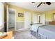 Spacious bedroom with multiple closets, ensuite bath, and soft carpet, perfect for relaxation and privacy at 109 Bessemer Pl, Durham, NC 27712