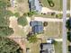 Aerial view of a residential area featuring well-maintained homes, green spaces, and a tranquil neighborhood setting at 192 Crestdale Dr, Clayton, NC 27520