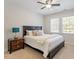 Cozy bedroom with a queen-size bed, a nightstand, and dual windows at 192 Crestdale Dr, Clayton, NC 27520