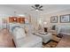 Comfortable living room showcasing hardwood floors and easy access to the kitchen area at 192 Crestdale Dr, Clayton, NC 27520