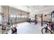 Spacious garage with ample storage space and gym equipment at 395 Carolina Landing Dr, Zebulon, NC 27597