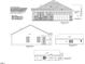 Front exterior elevation rendering showing the roof, windows, and door with a two-car garage at 411 E First St, Kenly, NC 27542