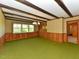 Formal dining room featuring decorative wallpaper and wood beam ceiling at 4170 Buckhorn Rd, Sanford, NC 27330
