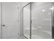 Modern bathroom featuring a glass-enclosed shower at 419 E East Hinton St, Clayton, NC 27520