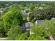 A captivating aerial view of a two-story home nestled among lush greenery in a residential neighborhood at 504 Cameron Glen Dr, Apex, NC 27502