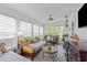 Charming sunroom featuring comfortable seating, a dining table, and serene views at 508 2Nd Street St, Apex, NC 27502
