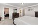Bedroom with large dresser, carpet and views to closet and bath at 717 Silo Park Dr, Wake Forest, NC 27587