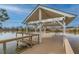 Lakeside dock provides access and views of the water at 717 Silo Park Dr, Wake Forest, NC 27587