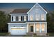Charming two-story home featuring a symmetrical facade, welcoming front porch, and attached two-car garage at 755 Bachelor Gulch Way, Apex, NC 27523
