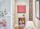 Comfortable foyer showcasing a dark wooden door and a small bookshelf at 918 Orient St, Durham, NC 27701