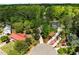 Scenic aerial view showcasing the property's location amidst lush greenery in an established neighborhood at 107 Whitby Ct, Cary, NC 27511