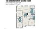 A black and white floor plan showing the layout of the second floor of the home at 108 Sunburst Dr, Durham, NC 27705