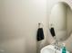 Bathroom featuring an oval mirror with a small sink and a hand towel at 1108 Orchard Stream Dr, Haw River, NC 27258