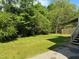 Expansive backyard featuring mature trees and greenery at 1211 Odyssey Dr, Durham, NC 27713