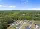 Community aerial view showcasing the neighborhood layout surrounded by lush green forests at 140 Barletta Ct, Clayton, NC 27527