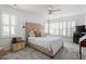 Bright main bedroom with large bed, neutral colors, and plenty of natural light from shuttered windows at 1601 Dunraven Dr, Raleigh, NC 27612