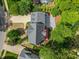 Birds eye view of a home with a large roof deck and a well-maintained roof at 210 Highlands Lake Dr, Cary, NC 27518