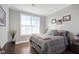 Cozy bedroom featuring a queen bed, natural light from a window and wood floors at 213 North Crest Dr, Chapel Hill, NC 27517