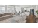 Open-concept living room with modern kitchen and seamless access, perfect for entertaining and Gathering time at 213 North Crest Dr, Chapel Hill, NC 27517