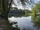 Scenic view of a serene pond with lush greenery, creating a peaceful and natural ambiance at 30 Devilwood Dr, Four Oaks, NC 27524