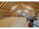 Unfinished attic with a frame, storage and lots of space at 30 Devilwood Dr, Four Oaks, NC 27524