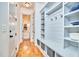 The mudroom features built-in shelving, coat hooks, and storage baskets at 301 Georgetown Rd, Raleigh, NC 27608