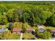 Aerial view of a neighborhood surrounded by a dense forest at 3016 Fields Dr, Raleigh, NC 27603