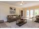 Spacious living room with neutral tones, opens to a covered outdoor area at 315 King George Loop, Cary, NC 27511