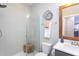 Nicely designed bathroom featuring a glass enclosed shower, and modern fixtures at 3209 Star Gazing Ct, Wake Forest, NC 27587