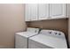 Convenient laundry room equipped with modern, white, side-by-side washer and dryer units at 4012 Graham Newton Rd, Raleigh, NC 27606