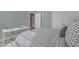 Comfortable bedroom with a desk, closet and neutral color palette at 602 Alden Bridge Dr, Cary, NC 27519