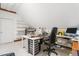 Functional home office with built-in shelves, desk space, and office chair at 6600(A) Maynard Farm Rd, Chapel Hill, NC 27516