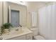 Bright bathroom featuring a shower with a curtain, vanity, and ample space for toiletries at 7838 Spungold St, Raleigh, NC 27617