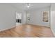 Spacious main bedroom with ensuite bathroom featuring dual vanities and hardwood floors at 95 Leisure Ln # 9, Louisburg, NC 27549