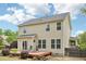 Inviting backyard featuring a wooden deck, perfect for outdoor relaxation and entertaining at 100 Winterberry Ln, Holly Springs, NC 27540