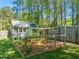 A fenced garden area is ready for planting, enhancing the outdoor space at 10609 Lowery Dr, Raleigh, NC 27615