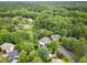 An aerial view of a residential area filled with lush trees and charming homes at 111 Murdock Creek Ct, Cary, NC 27519