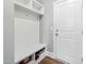 Convenient mud room with built-in storage and easy access to the outdoors at 11808 Venture Oak Way, Raleigh, NC 27613