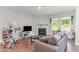 Cozy living room features a fireplace, windows, hardwood floors, and comfortable seating at 132 Deardom Way, Chapel Hill, NC 27516