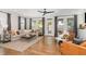 Spacious living room with abundant natural light, hardwood floors, and modern decor at 1422 Banbury Rd, Raleigh, NC 27607