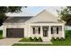 Charming single-story home with a covered porch, black shutters, and attached garage at 200 Green Pines Estates Dr, Kenly, NC 27542