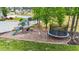 Backyard with a fun playground featuring a slide, swing set, and trampoline for outdoor entertainment at 257 Reese Dr, Willow Springs, NC 27592
