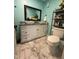 Stylish bathroom with double vanity, granite countertop, and modern fixtures at 307 S Smithfield Rd, Knightdale, NC 27545