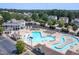Aerial view of the community pool and surrounding amenity area at 3827 Heritage Spring Circle Cir, Wake Forest, NC 27587