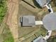Aerial view of a home showing the roof, lawn, driveway, and surrounding neighborhood at 3901 Bluffwind Dr, Raleigh, NC 27603